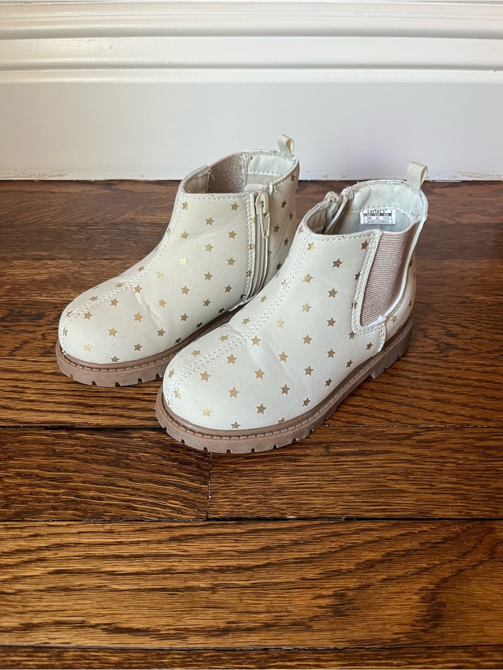 Carter’s Star Chelsea Boots - Gold/Cream - Toddler Girl Size 9